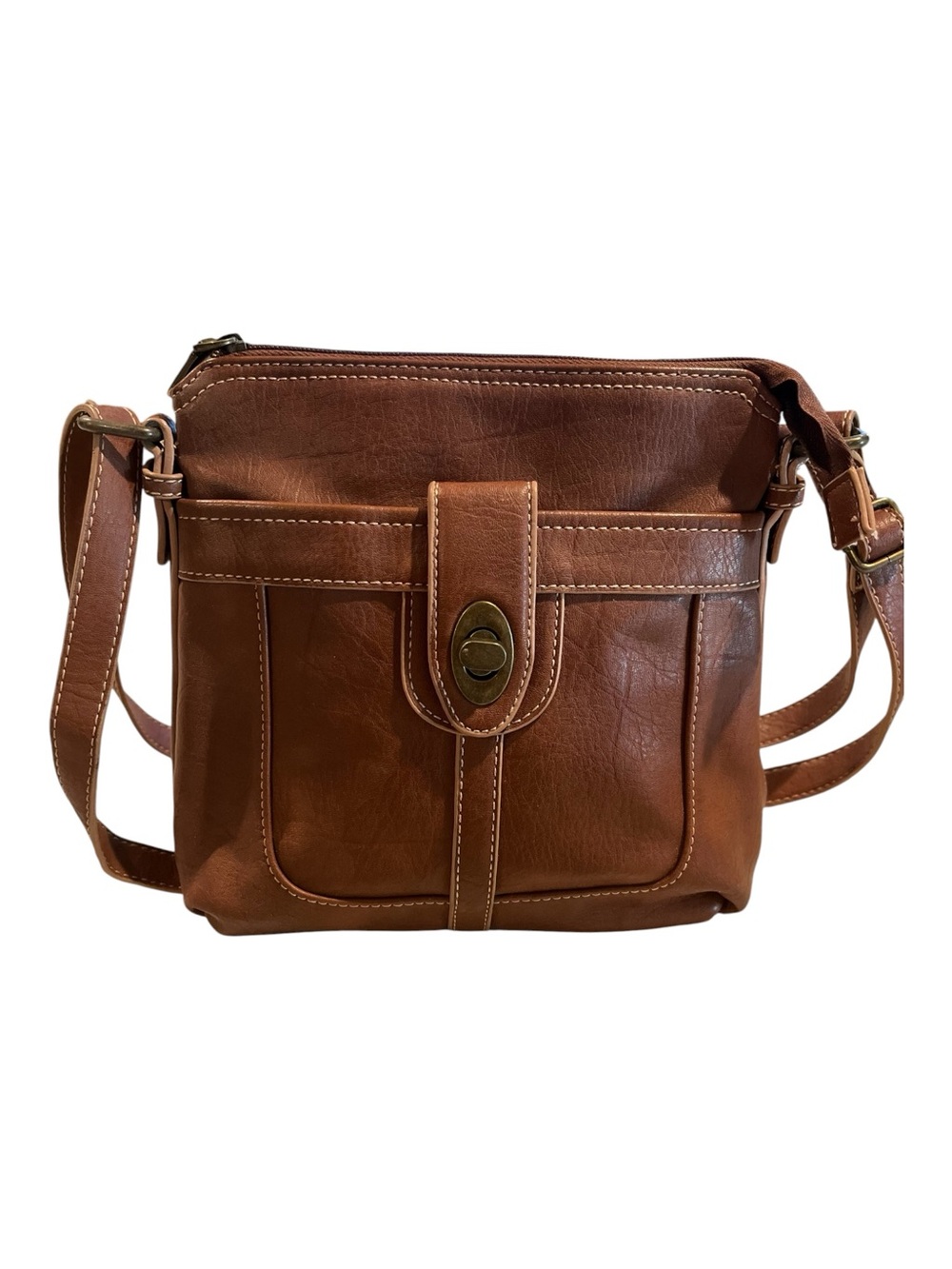 b.o.c. Born Concept Brown Crossbody Bag Vegan Leather Purse Boho Multi-Pocket